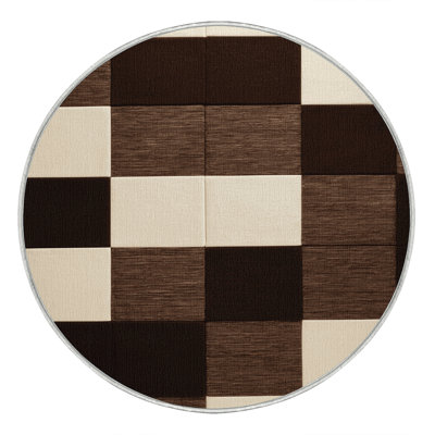 Machine Washable Checkered Beige Area Rug