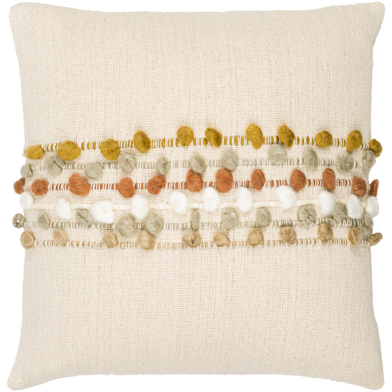 Fringed Throw Pillow, Polyester/Polyfill