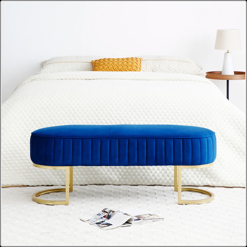 Banc Banc de chambre en velours, Bleu