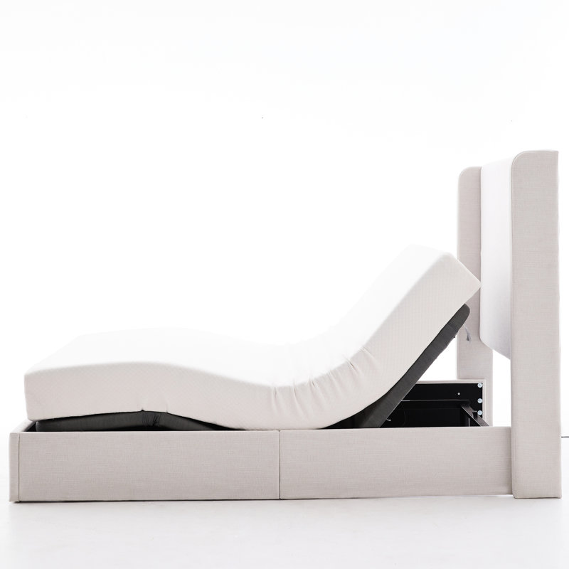 Base de lit réglable pour grand lit, télécommande sans fil électrique, masseur, chambre à coucher, cadre de choix de matelas différents, confort optimal pour la chambre à coucher, compatible avec la mousse à mémoire de forme, autres matelas