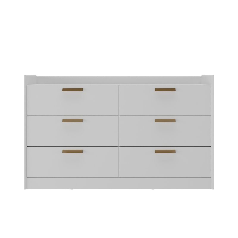 Watervliet 6 Drawer 54.92" W Double Dresser, White