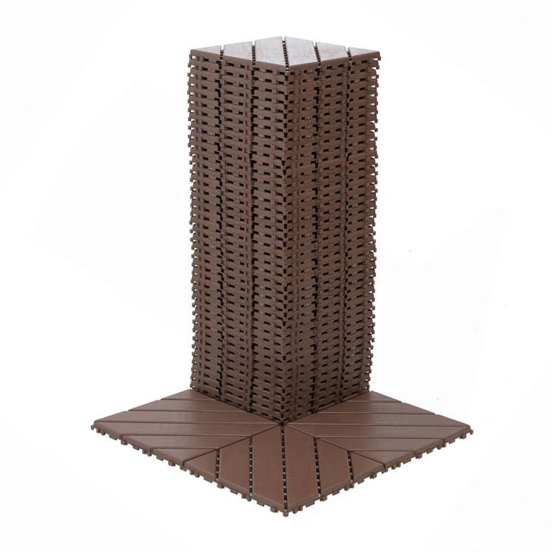 Carreaux de terrasse en plastique emboîtables, paquet de 44 tuiles de patio, 12 po x 12 po, imperméable à l'eau pour utilisation extérieure, tuiles de patio pour terrasse de piscine
