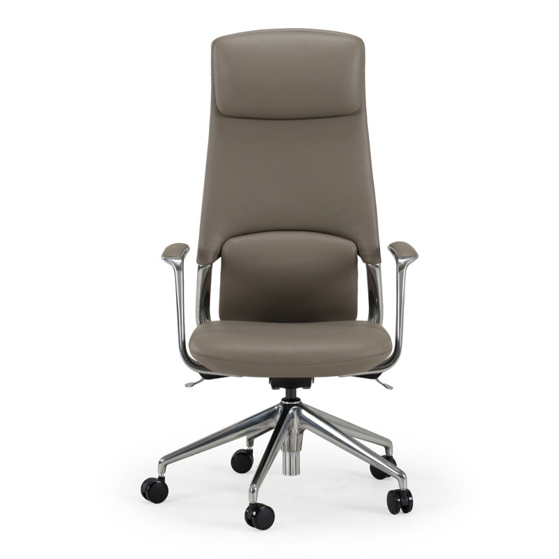 Pickard - Fauteuil de direction en cuir gris moderne