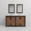 Meuble-lavabo double l 60 po x P 22 po, plateau en marbre de culture, ensemble de robinet et miroirs 22 po-1745083892