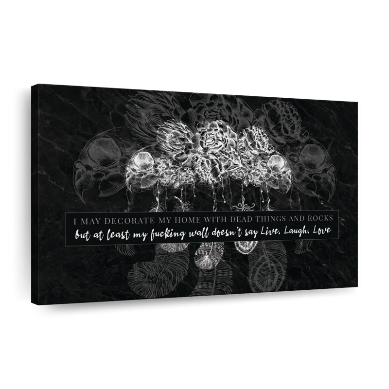 Citation gothique sur toile, H 26 po x l 39 po x P 1,25 po