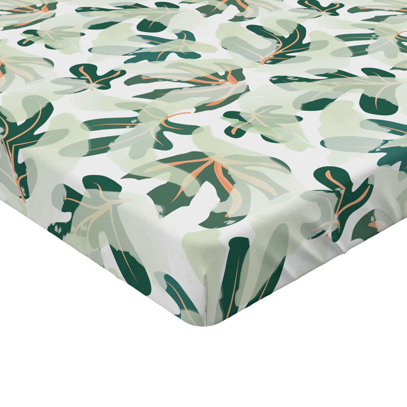 Drap-housse Ambesonne, Drap-housse très grand californien, Vert forêt / motif floral vert pâle
