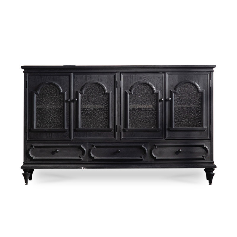 Buffet en bois massif noir