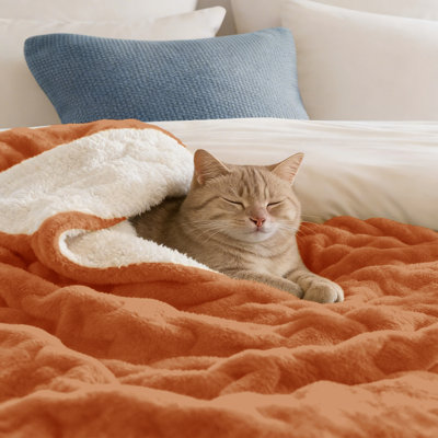 Reversible Sherpa Fleece Throw Blanket – Ultra-Soft Microplush, All-Season Warmth, Machine Washable
