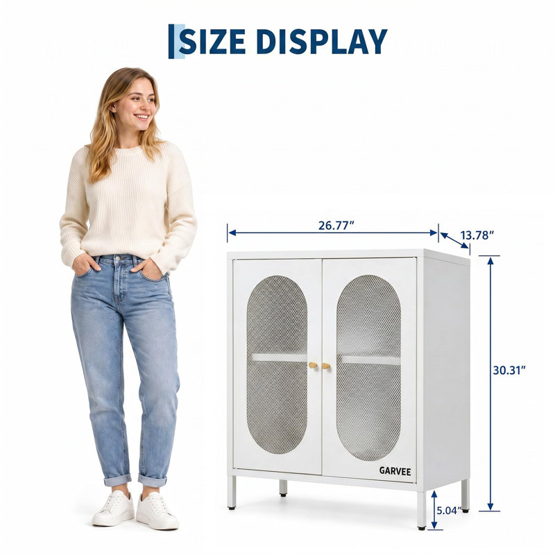 Armoire de rangement d'entrée verrouillable avec tablette réglable blanche