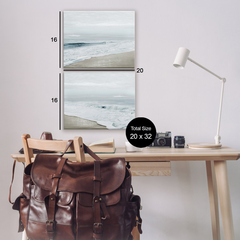 Ensemble de 2 toiles Morning Bliss Coastline, design par Natalie Carpentieri, H 16 po x l 20 po