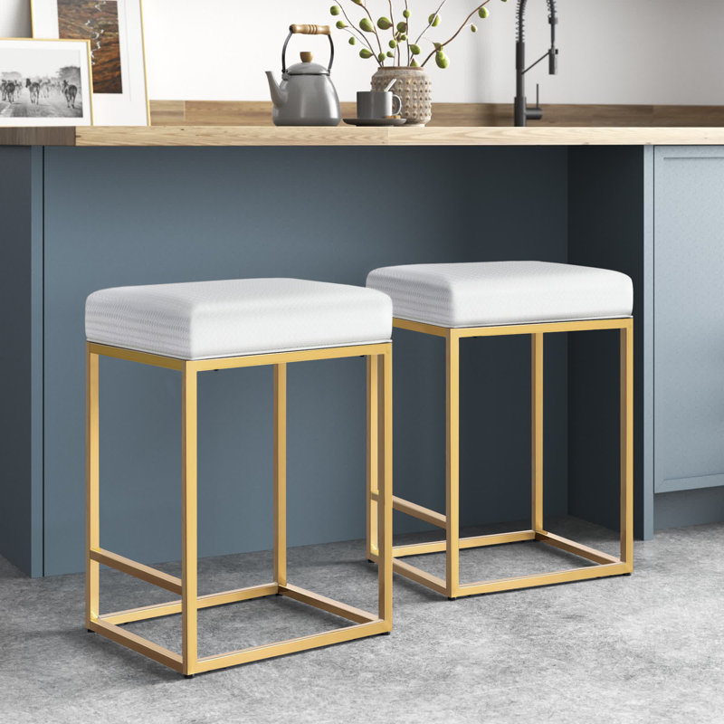 Ananda Bar Stool, Counter Stool (60.96cm Seat Height), Black, Grey