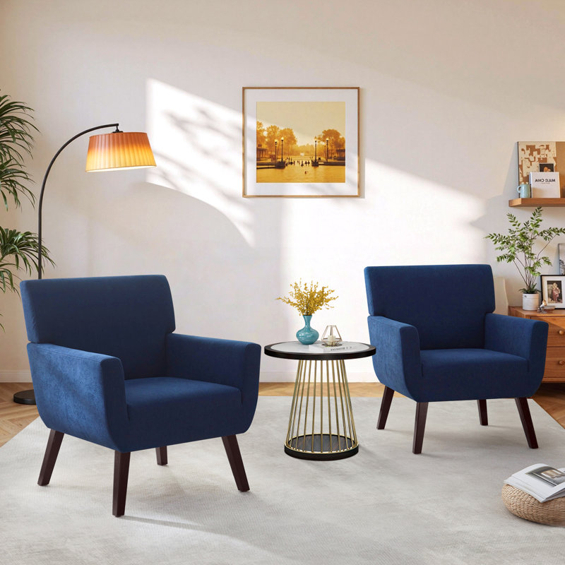 28.7''W Upholstered Accent Chair(Set Of 2), Blue