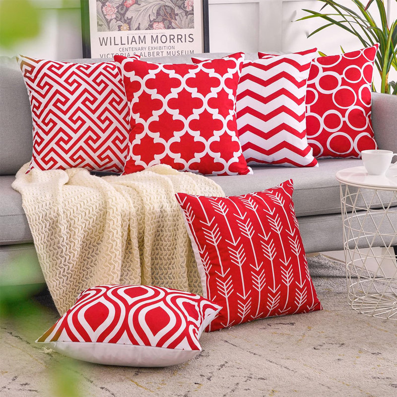 Printing Outdoor Square Pillow Cover, 18"L x 18"W, Gray