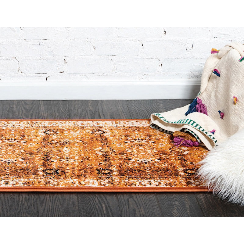 Tapis orange Majestic, Tapis de couloir 3 pi x 9 pi 10 po
