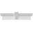 Endurathane Craftsman Crosshead w/ Flat Keystone, 35" Bottom Width x 43 1/2" Top Width x 12"H x 1 1/4"P, Factory Primed-30774520
