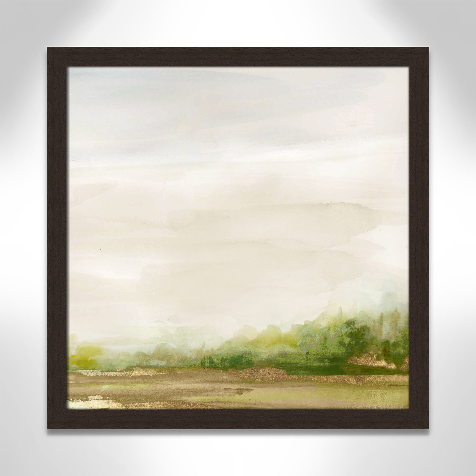 Icarus "Evening Stroll" Painting, 24.5" H x 24.5" W x 1.12" D, Walnut Framed