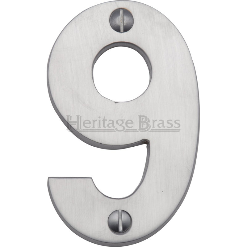 Heritage Brass Heritage Numeral Face Fix 76mm (3"), 3, Satin Chrome