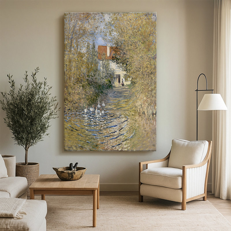 Les oies - Toile tendue sur châssis par Claude Monet, 40 po x 60 po