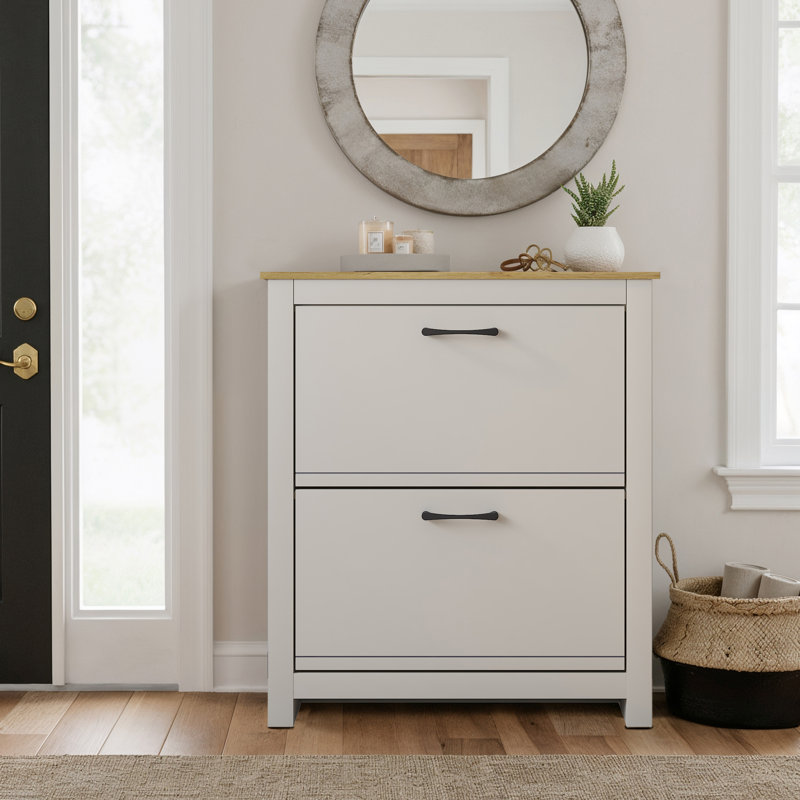 12 Pair Shoe Storage Cabinet, Light Grey