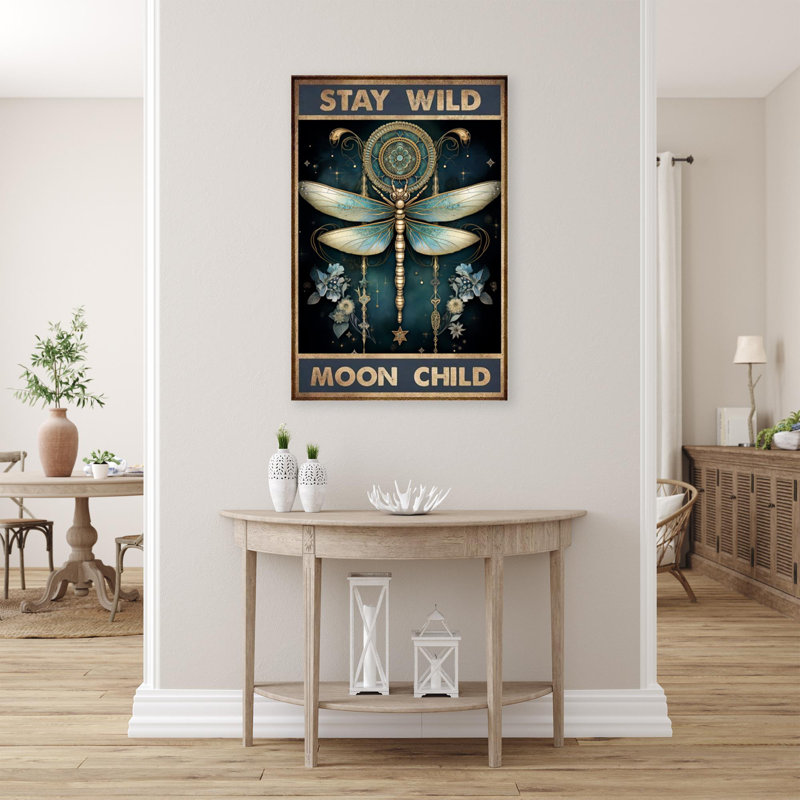 Libellule Stay Wild Moon Child, H 36 po x l 24 po x P 1,25 po