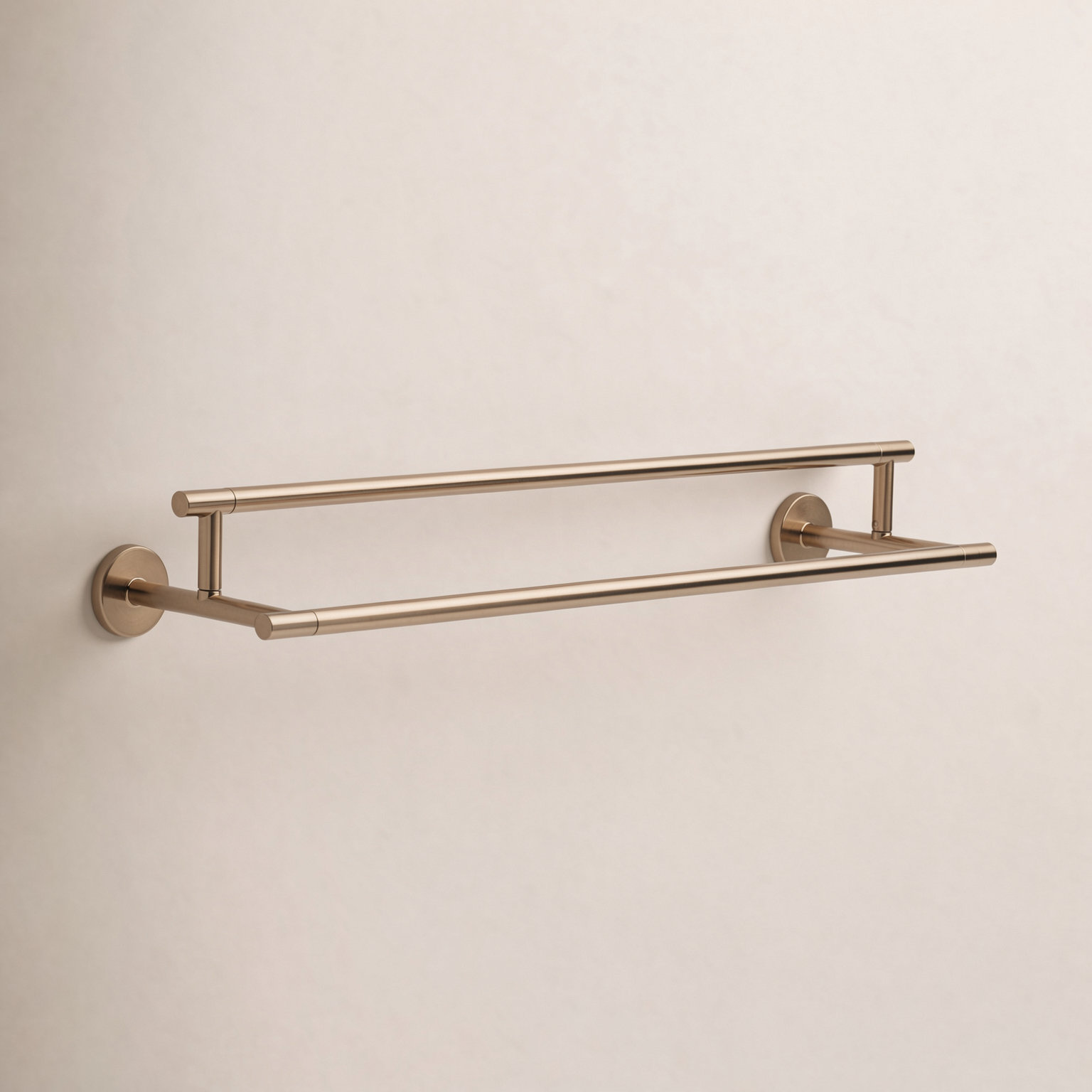 Trinsic 24 in. Double Wall Mount Towel Bar Bath Hardware Accessory, Brilliance Champagne Bronze