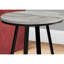 Table d'appoint en stratifié gris pour salle familiale - Base en métal noir, côté contemporain avec surface