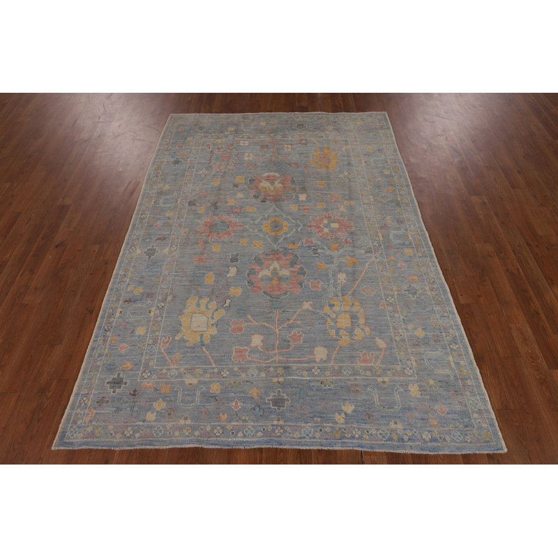Tapis bleu All-Over Oushak 5 x 7
