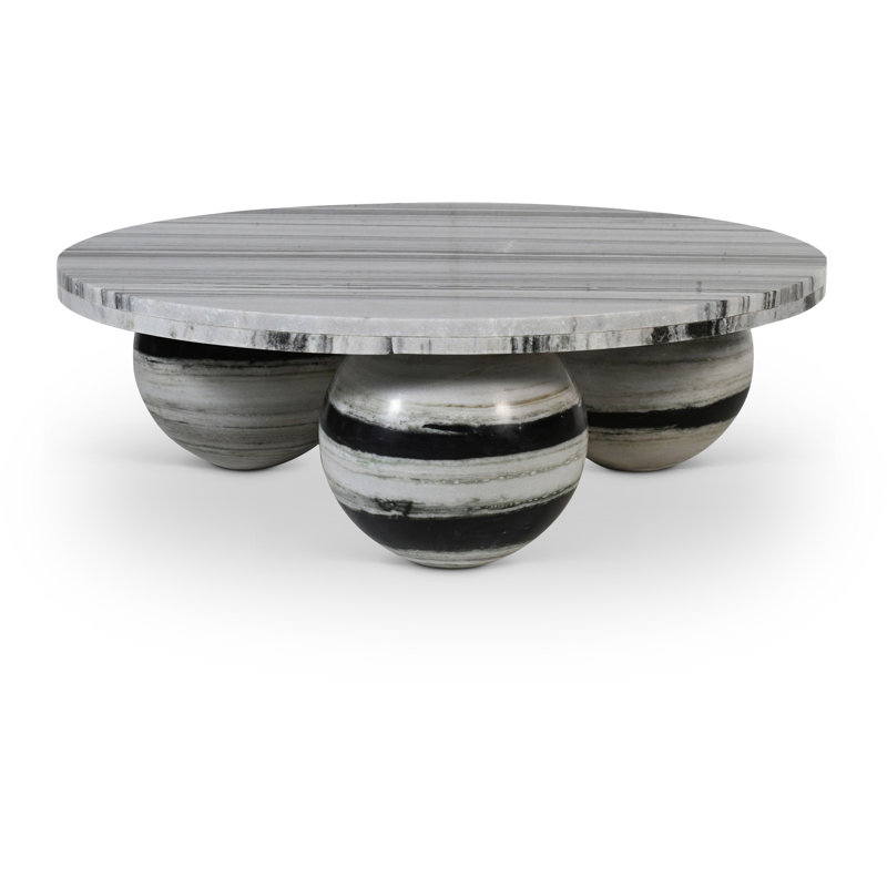 Hizki Marble Top Coffee Table, Gray