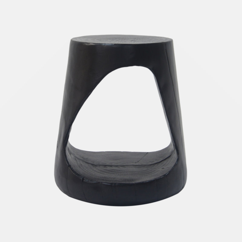 Eulla MGO Hollow Side Table，Wood-like texture, Black
