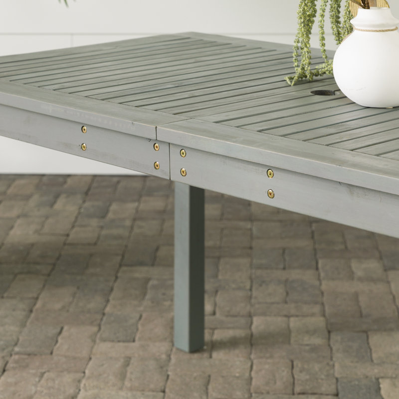 Alfonsi Acacia Wood Outdoor Dining Table, Gray Wash