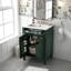 Meuble-lavabo 24 po avec 2 portes et tiroir escamotable, armoire de rangement de salle de bain avec lavabo, portes à fermeture en douceur avec organisateurs-121709009
