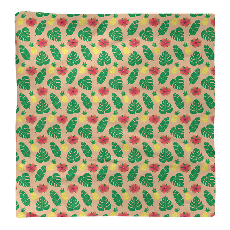 Serviette de coton à motif tropical, H 0,1 po x l 22 po x P 22 po, Orange, Sergé de coton