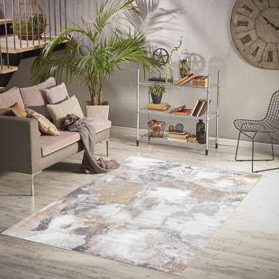 MDA Rugs Reginald Abstract Gray/Gold Transitional Area Rug