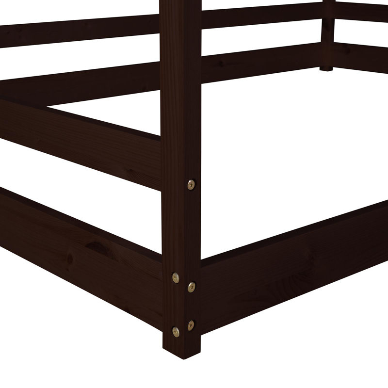 Lit double en bois, Espresso