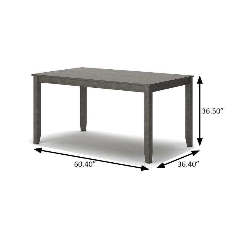 60.4" W 7-PC COUNTER HEIGHT DINING SET, GRAY, 36.5" H x 60.4" W x 36.4" D