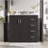 36" Bathroom Vanity with Ceramic Sink,Freestanding Vanity with 3 Drawers and Soft Closing Doors-1390926717