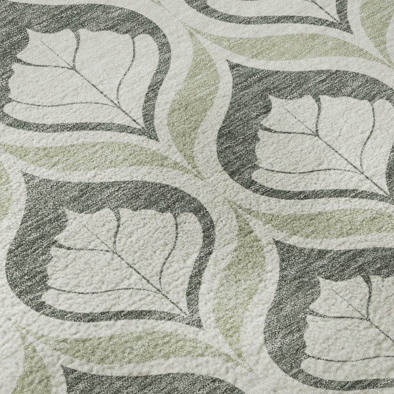 Tapis Ikat Mayfield AMF2379 lavable à la machine de qualité supérieure, Céleri, 10 pi x 14 pi
