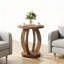 Table de bout ronde en bois, table de chevet décorative pour petit salon-120141274-123303298