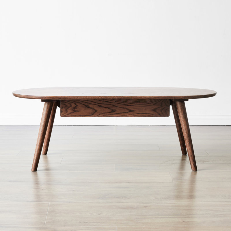 Support pour plante en bois massif de qualité - finition noyer, compartiment de tiroir, table de présentation ovale en chêne, 2 tiroirs, ameublement essentiel