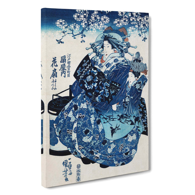 Ogiya Uchi Hanaogi by Utagawa Kuniyoshi - Wrapped Canvas Painting, 50cm H x 35cm W x 3cm D