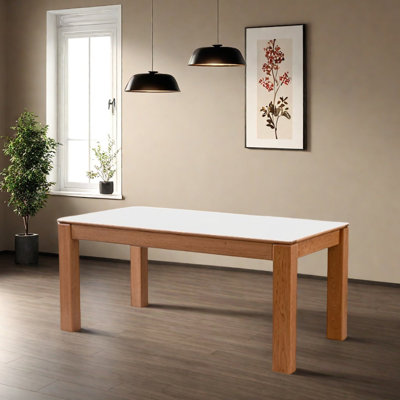 Rock Slab Cherry Wood Thick-legged Dining Table