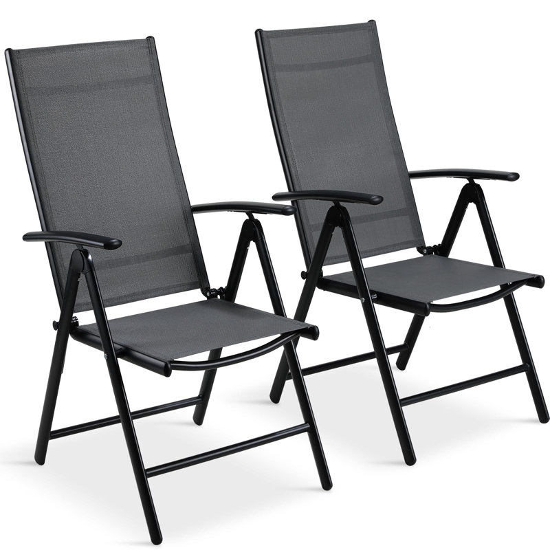Folding Recliner Chair, Black, Grey