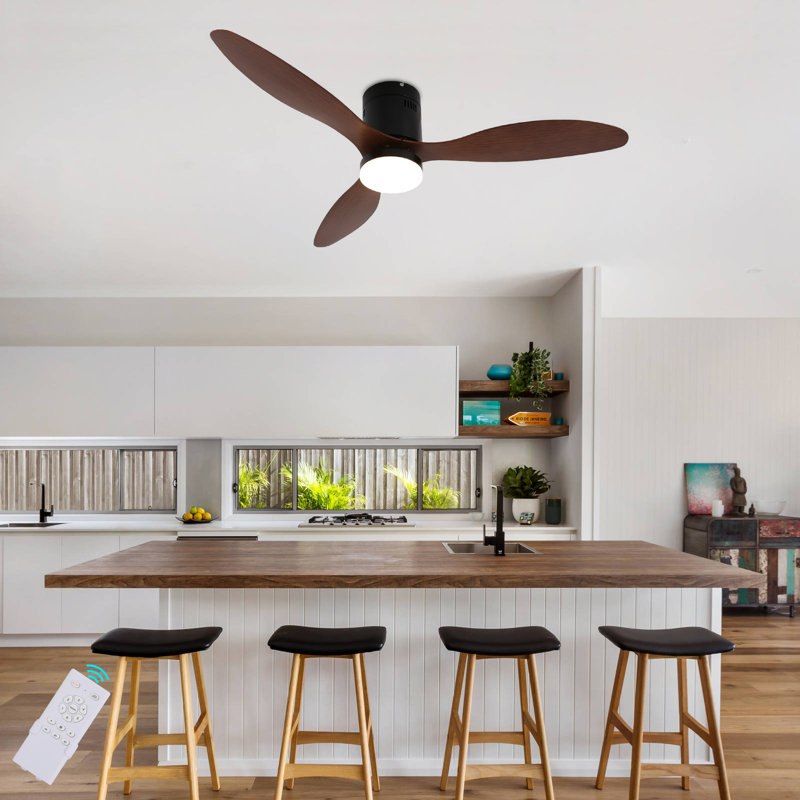 Glauk 52'' Ceiling Fan with LED Lights, Black