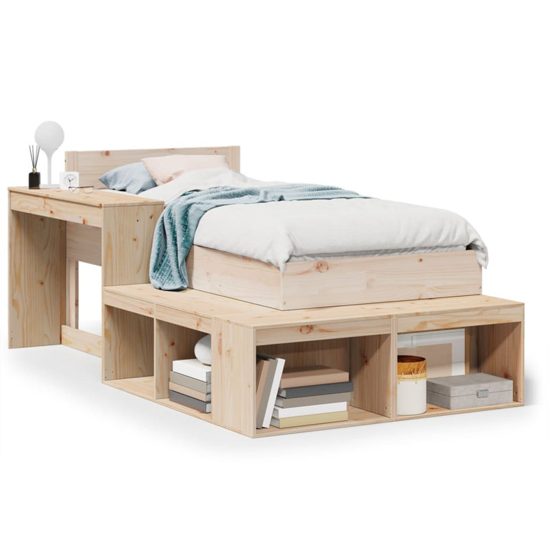 Solid Wood Storage Bed, Small Single (2'6)