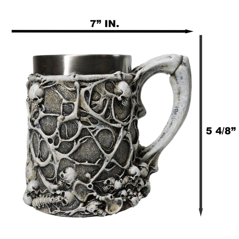 Gothic Skull Skeleton Bones Graveyard Large 19 oz Tankard Coffee Cup Mug