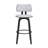 Khymari Modern Swivel Counter or Bar Height Armless Bar Stool in Fabric, Wood, and Metal-1441246939