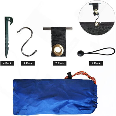 RV Awning Privacy Side Sunblock Shade Drop (Black)