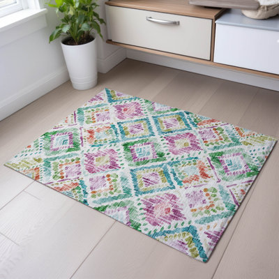 Premium Machine Washable Blaise AMF1088 Geometric Rug