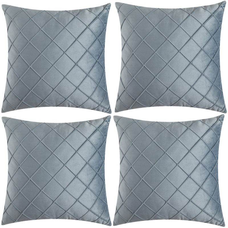 Velvet Pillow Cover, 20" x 20", Light Blue
