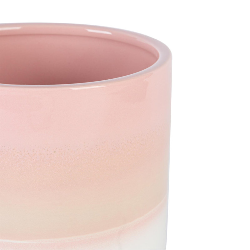 Ceramic Pot Planter, 13.5cm H x 14cm W x 14cm D, Pink